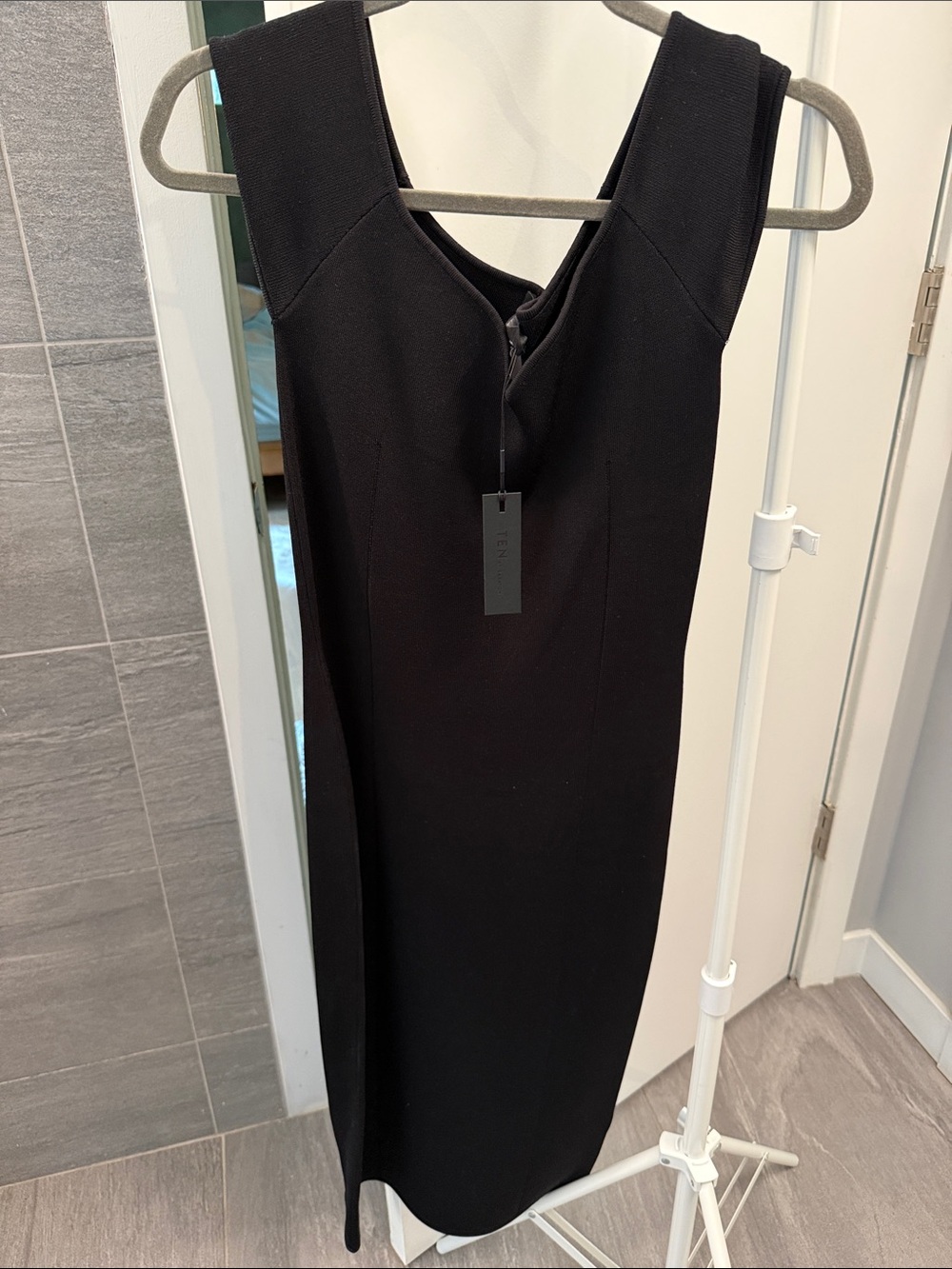 Babaton Black Midi Sheath Dress